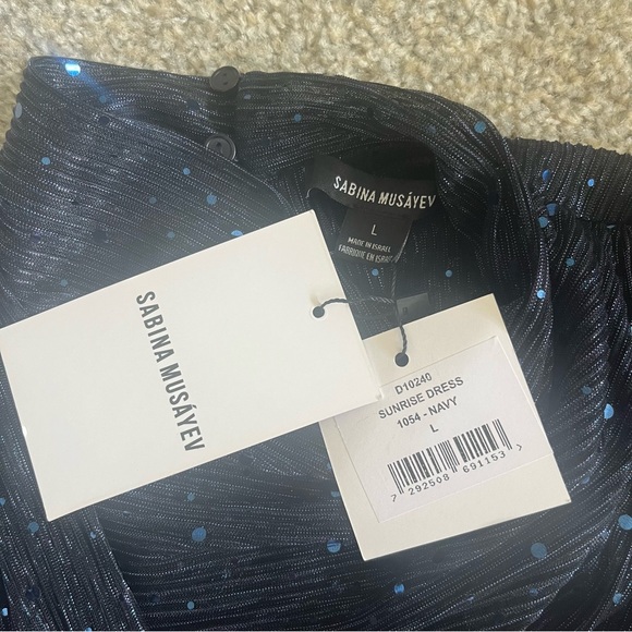 NWT Sabina Musayev Sunrise Dress in Navy - Picture 6 of 8